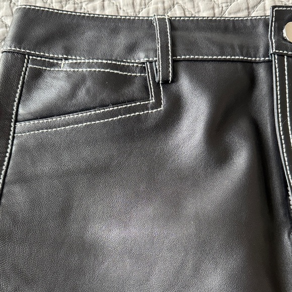 Proenza Schouler White Label Elegant Black faux Leather Skirt Sz S NWOT - Picture 2 of 6